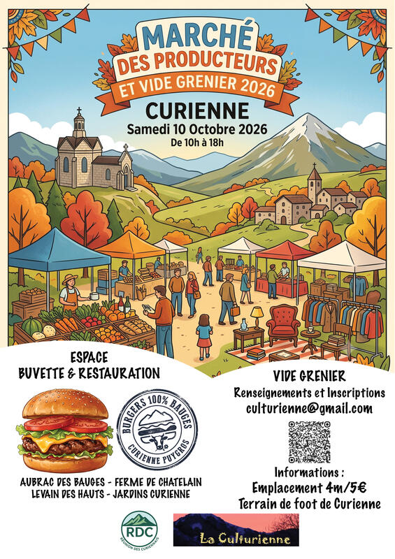 Affiche Marché des producteurs et vide-grenier de Curienne