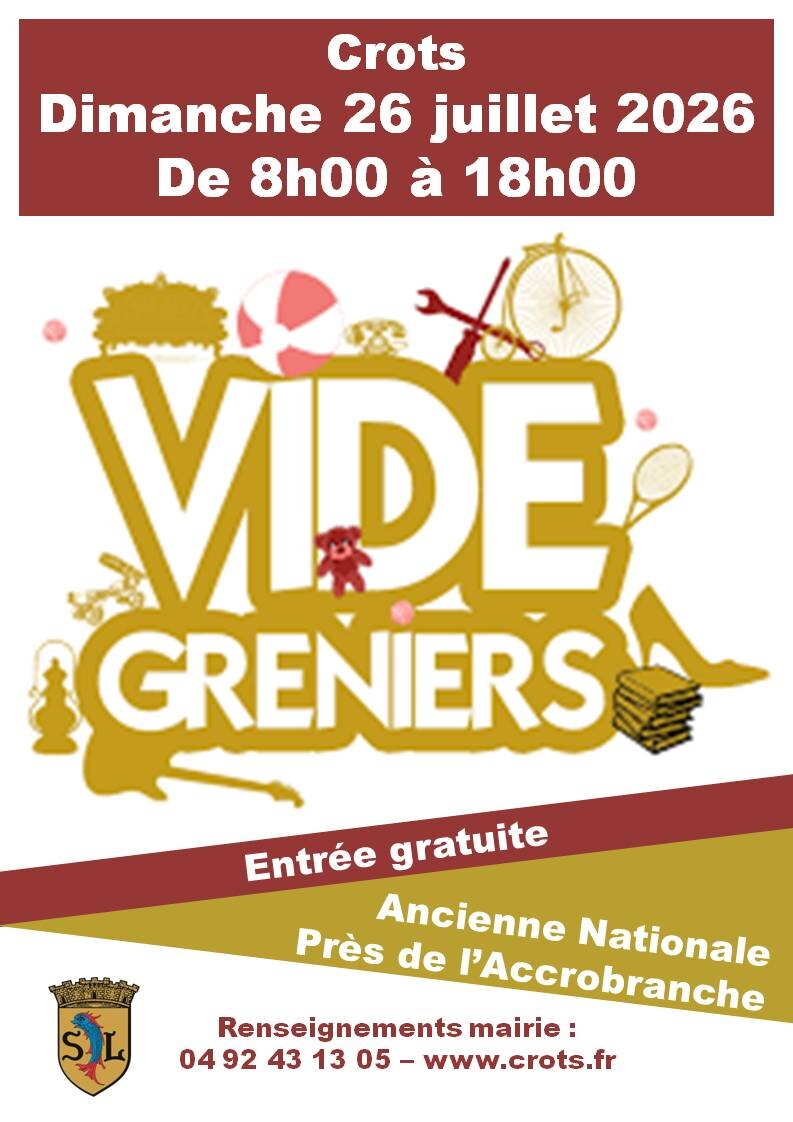 Affiche Vide-greniers Crots dimanche 26 juillet 2026 (05200)