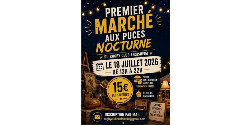 Affiche Marche aux puces Ensisheim samedi 18 juillet 2026 (68190)