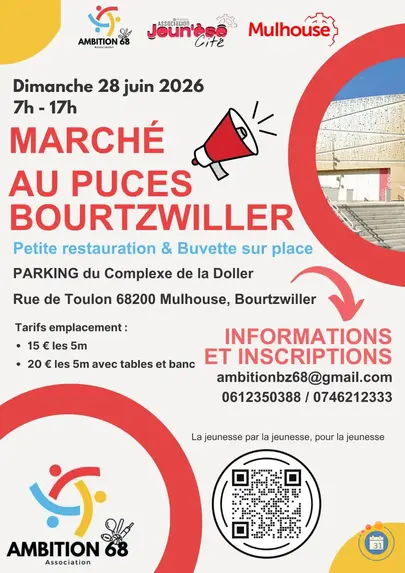 Affiche Marché aux puces Mulhouse Bourtzwiller dimanche 28 juin 2026 (68200)