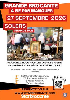 Affiche Brocante Solers dimanche 27 septembre 2026 (77111)