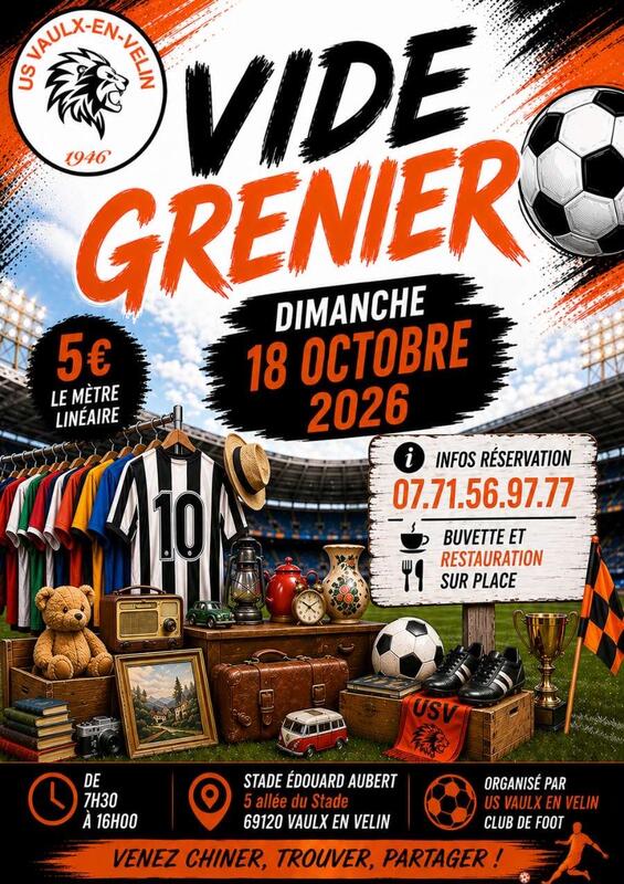 Affiche Vide-grenier de l'US Vaulx-en-Velin à Vaulx-en-Velin