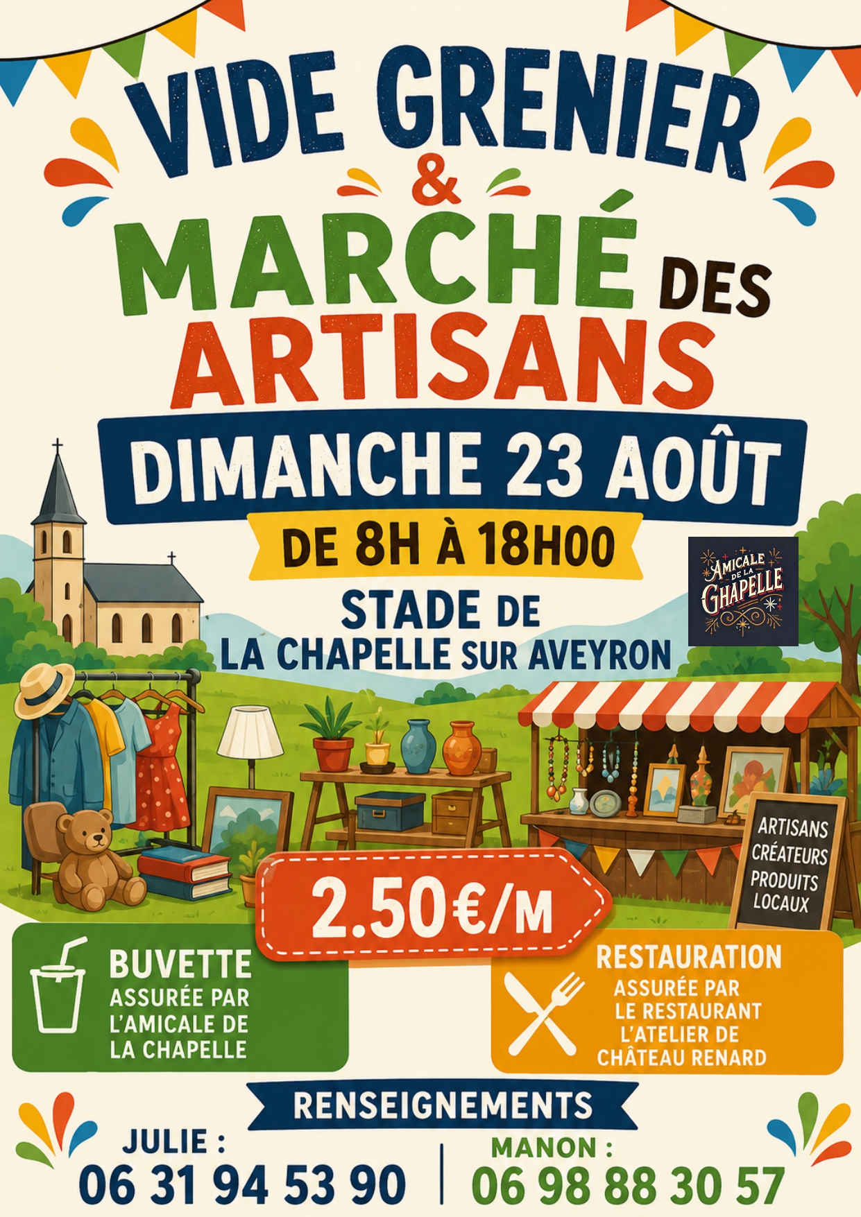 Affiche Vide-grenier La Chapelle-sur-Aveyron dimanche 23 août 2026 (45230)