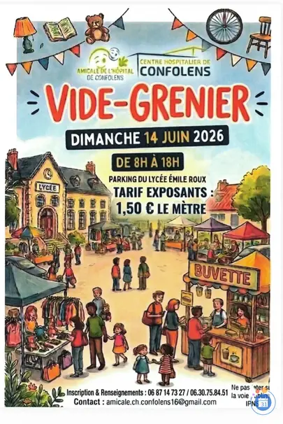 Affiche Vide-grenier Confolens dimanche 14 juin 2026 (16500)