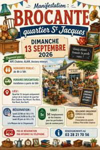 Affiche Brocante quartier Saint-Jacques Hazebrouck dimanche 13 septembre 2026 (59)
