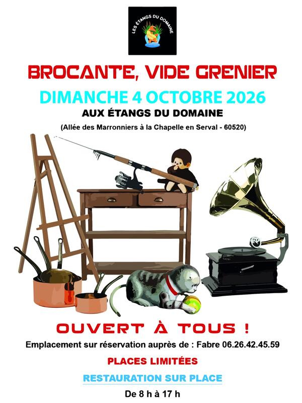 Affiche Brocante des Étangs du Domaine à La Chapelle-en-Serval
