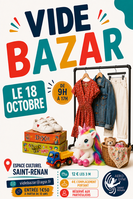 Affiche Vide-bazar de l'AGSR à Saint-Renan