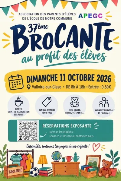 Affiche Brocante de l'APEGC à Valloire-sur-Cisse