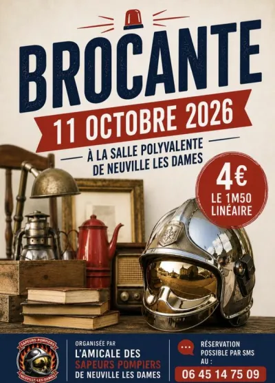 Affiche Brocante des sapeurs-pompiers à Neuville-les-Dames