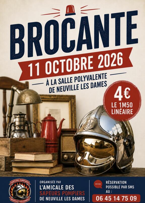 Affiche Brocante des sapeurs-pompiers à Neuville-les-Dames