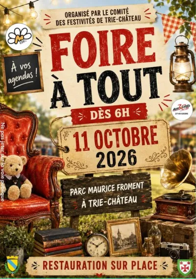 Affiche Foire à tout du comité des festivités à Trie-Château