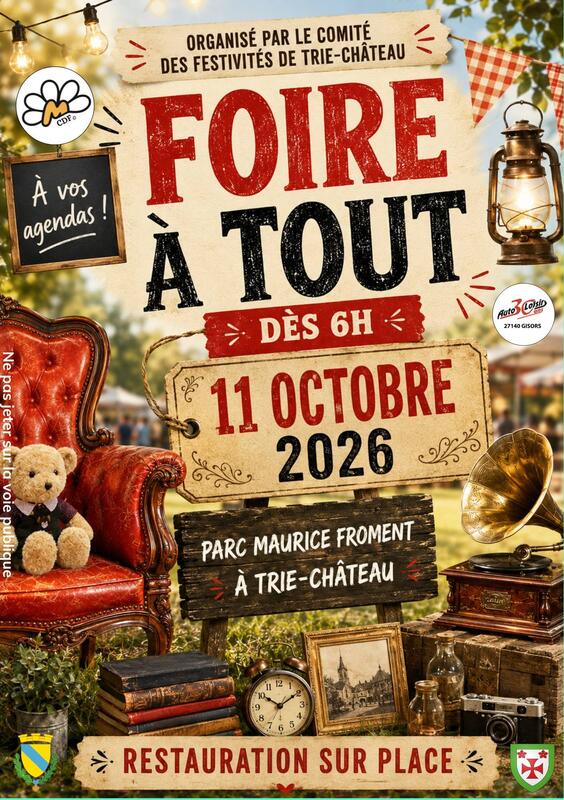 Affiche Foire à tout du comité des festivités à Trie-Château