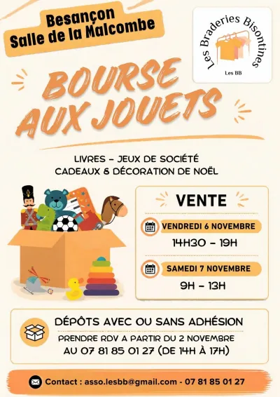 Affiche Bourse aux jouets des Braderies Bisontines à Besançon
