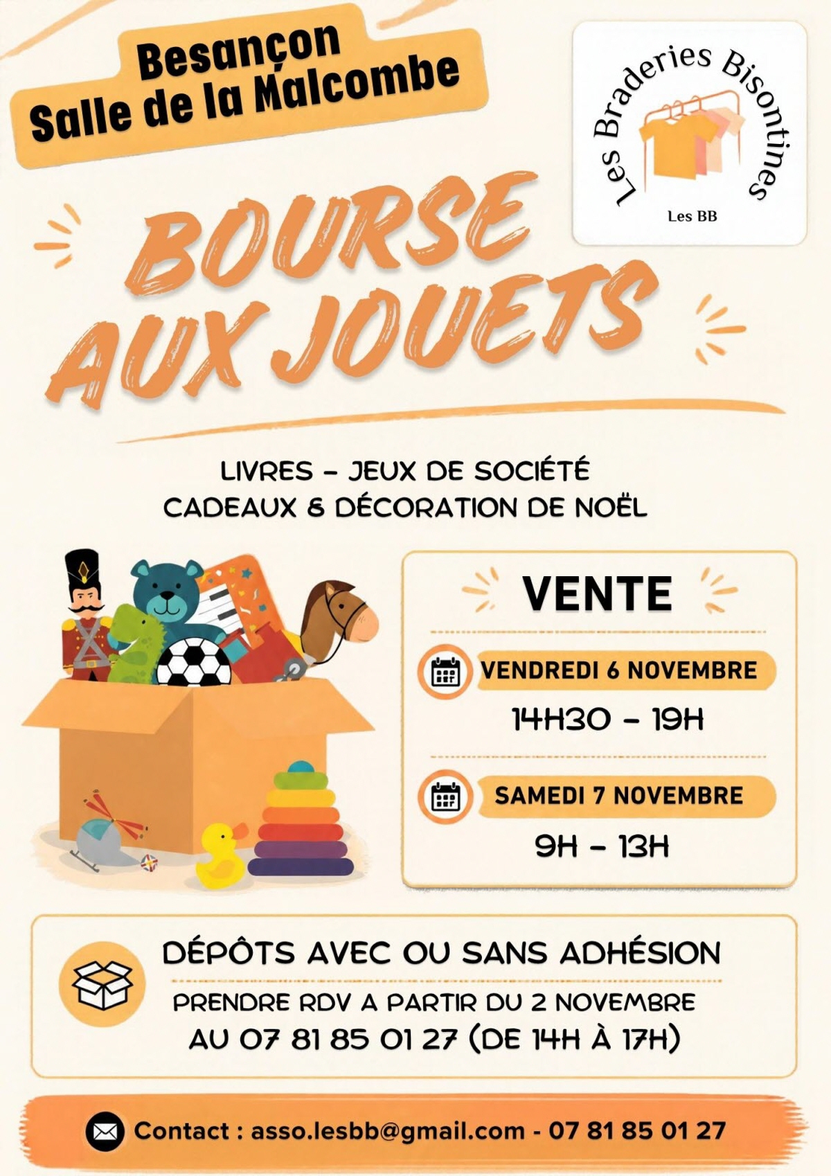Affiche Bourse aux jouets des Braderies Bisontines à Besançon