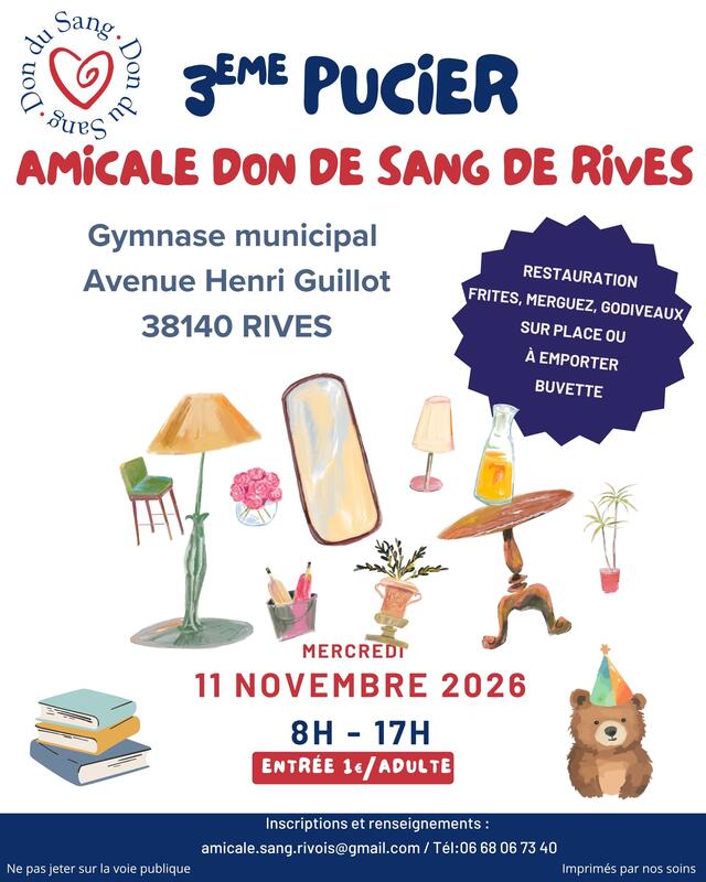 Affiche Pucier de l'Amicale du don de sang à Rives