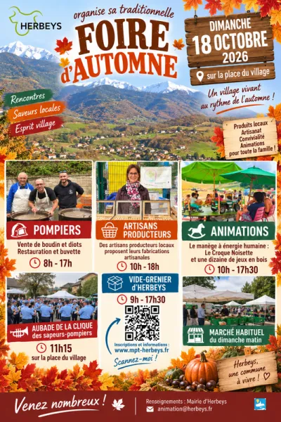 Affiche Foire d'automne et vide-grenier d'Herbeys