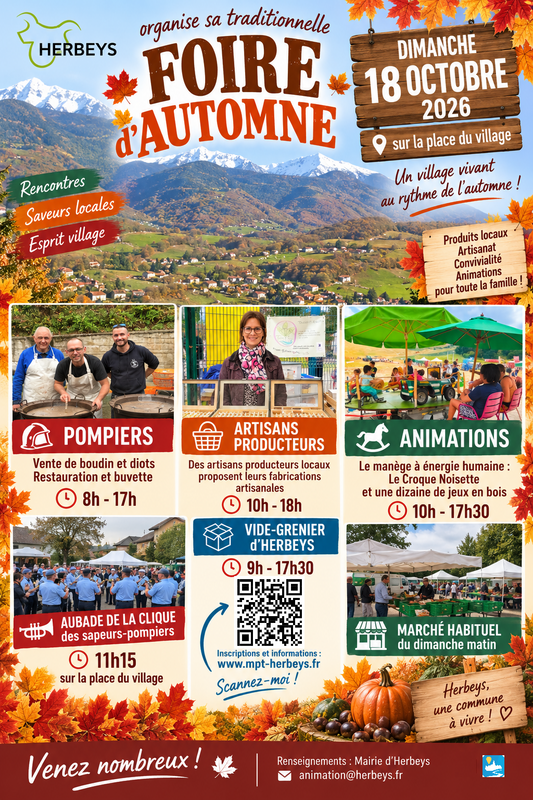 Affiche Foire d'automne et vide-grenier d'Herbeys
