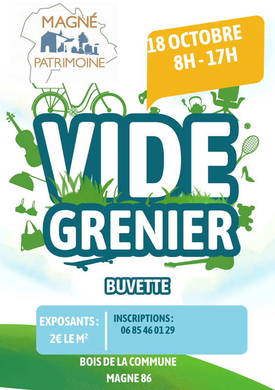 Affiche Vide-grenier de Magné Patrimoine à Magné