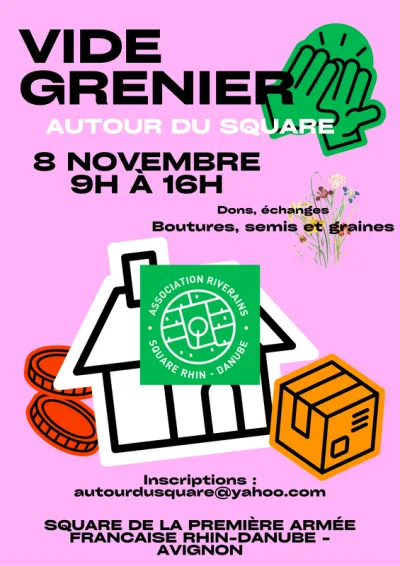 Affiche Vide-grenier Autour du Square à Avignon