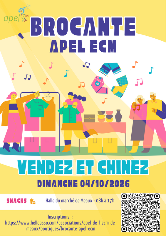 Affiche Brocante de l'APEL ECM à Meaux