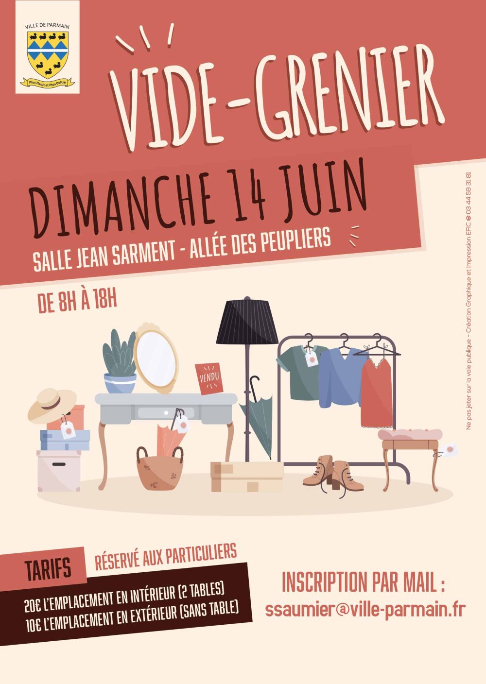 Affiche Vide-Grenier - Ville de Parmain - Val-d'Oise
