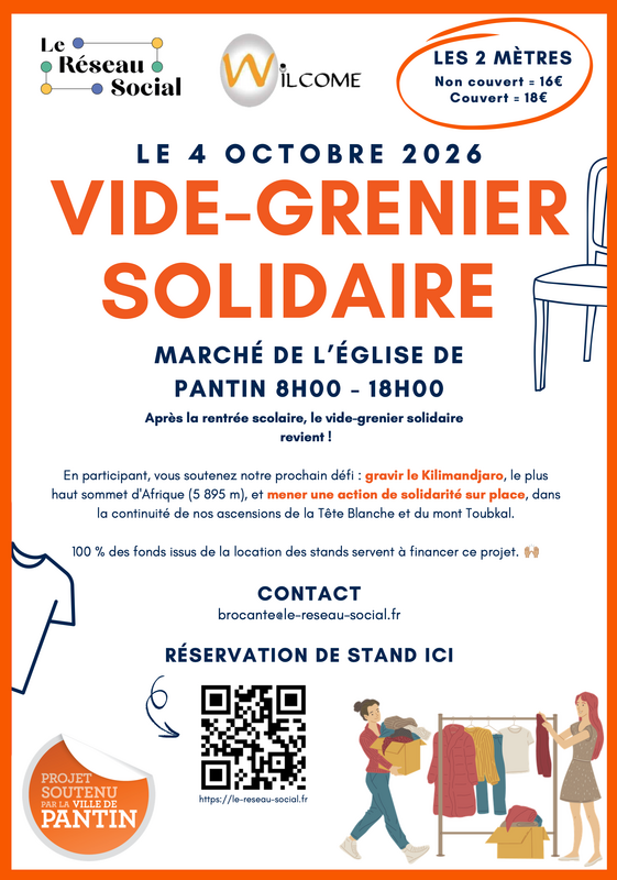Affiche Vide-grenier solidaire du marché de l'Église à Pantin