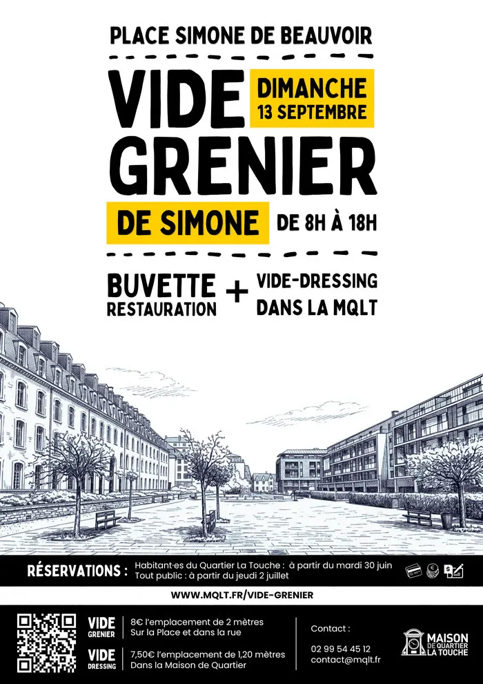 Affiche Vide-Grenier de Simone - Maison de Quartier La Touche - Rennes
