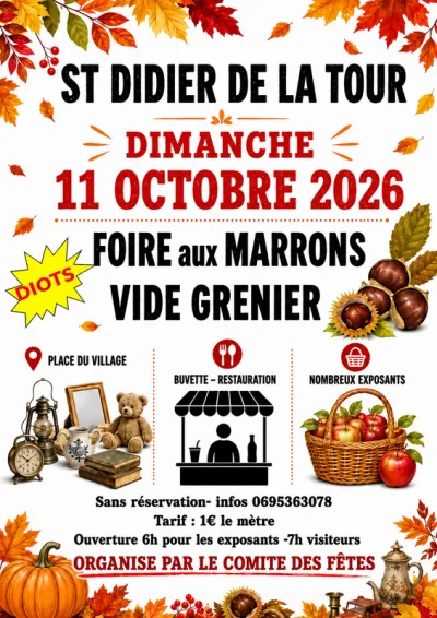 Affiche Foire aux marrons et vide-grenier de Saint-Didier-de-la-Tour