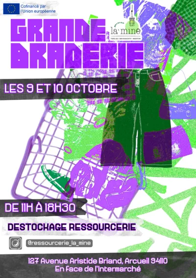 Affiche Grande braderie de la Mine à Arcueil