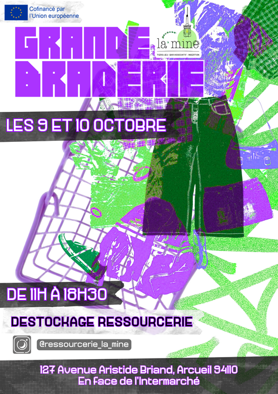 Affiche Grande braderie de la Mine à Arcueil