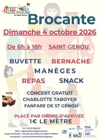 Affiche Brocante du Comité des fêtes de Saint-Genou