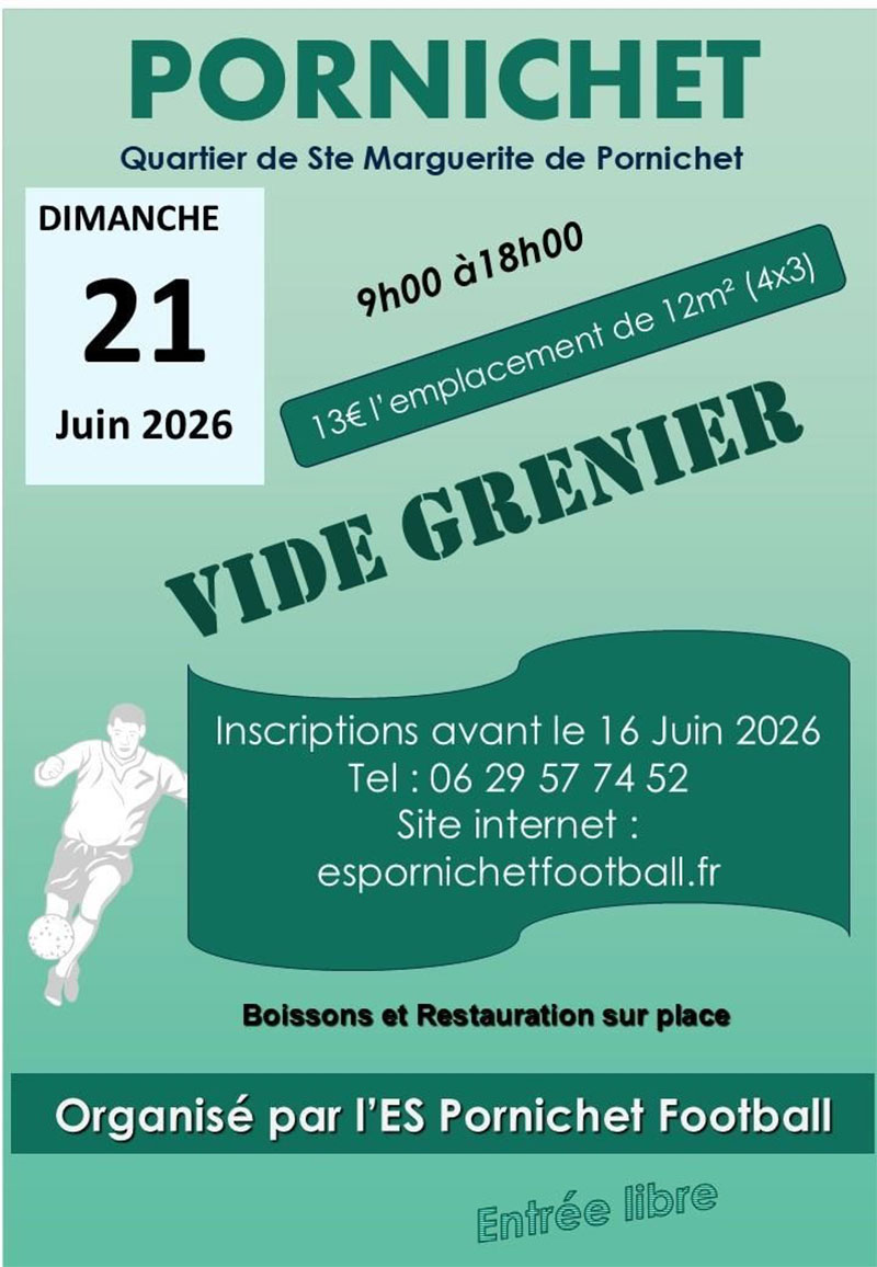 Affiche Vide-grenier Pornichet dimanche 21 juin 2026 (44380)
