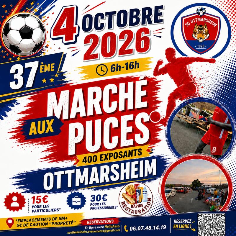 Affiche Marché aux puces du SC Ottmarsheim à Ottmarsheim