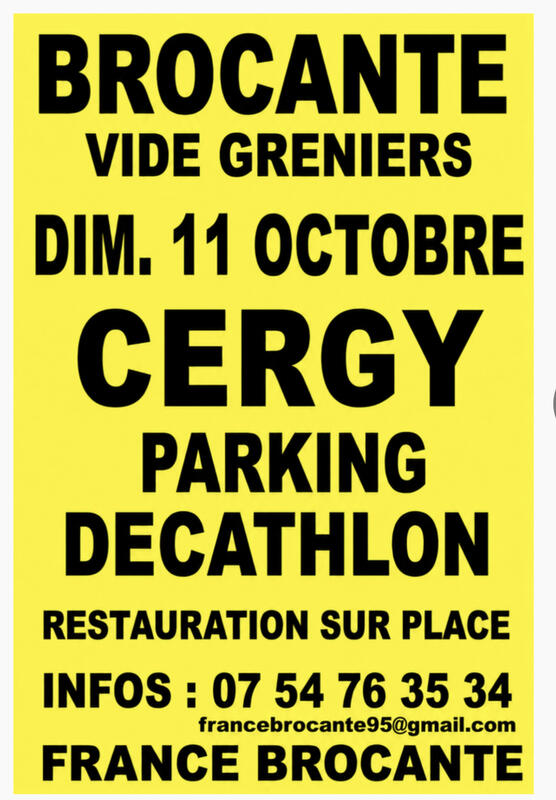 Affiche Brocante du parking Decathlon à Cergy