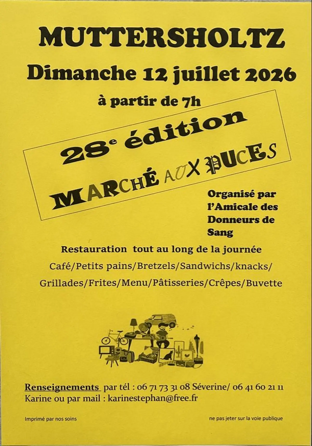 Affiche Marché aux puces Muttersholtz dimanche 12 juillet 2026 (67600)