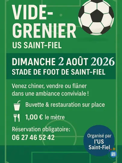 Affiche Vide-grenier Saint-Fiel dimanche 2 août 2026 (23000)