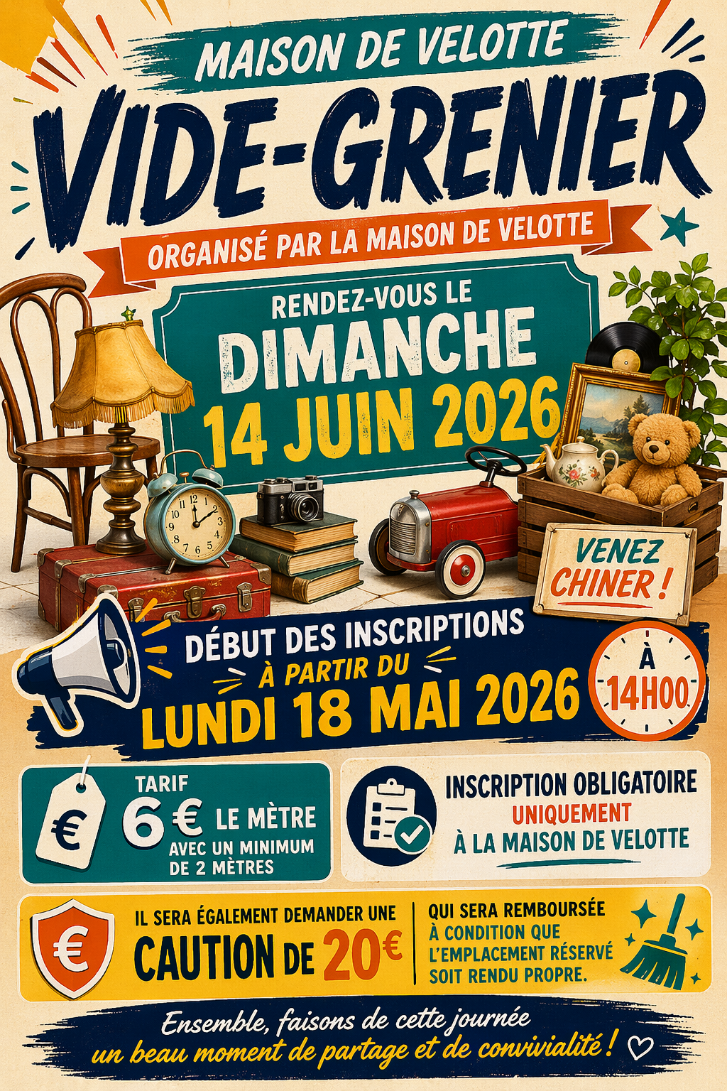 Affiche Vide-grenier Maison de Velotte Besançon dimanche 14 juin 2026 (25000)