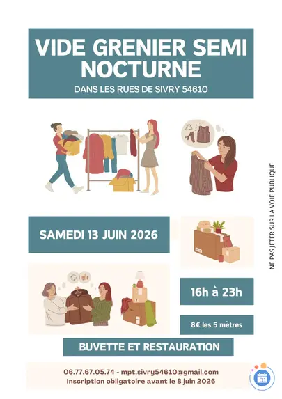 Affiche Vide-grenier Sivry samedi 13 juin 2026 (54610)