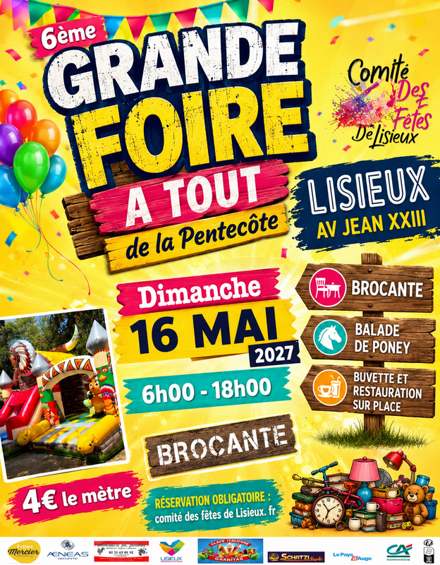 Affiche Foire à tout de la Pentecôte à Lisieux