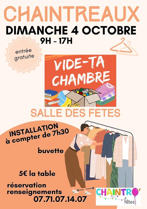 Affiche Vide ta chambre de Chaintro'fêtes à Chaintreaux