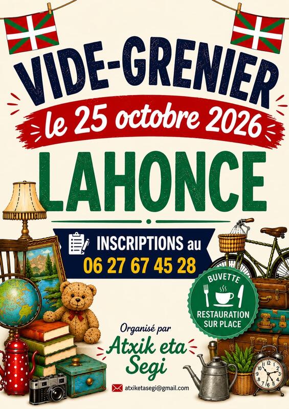 Affiche Vide-grenier d'Atxik eta Segi à Lahonce