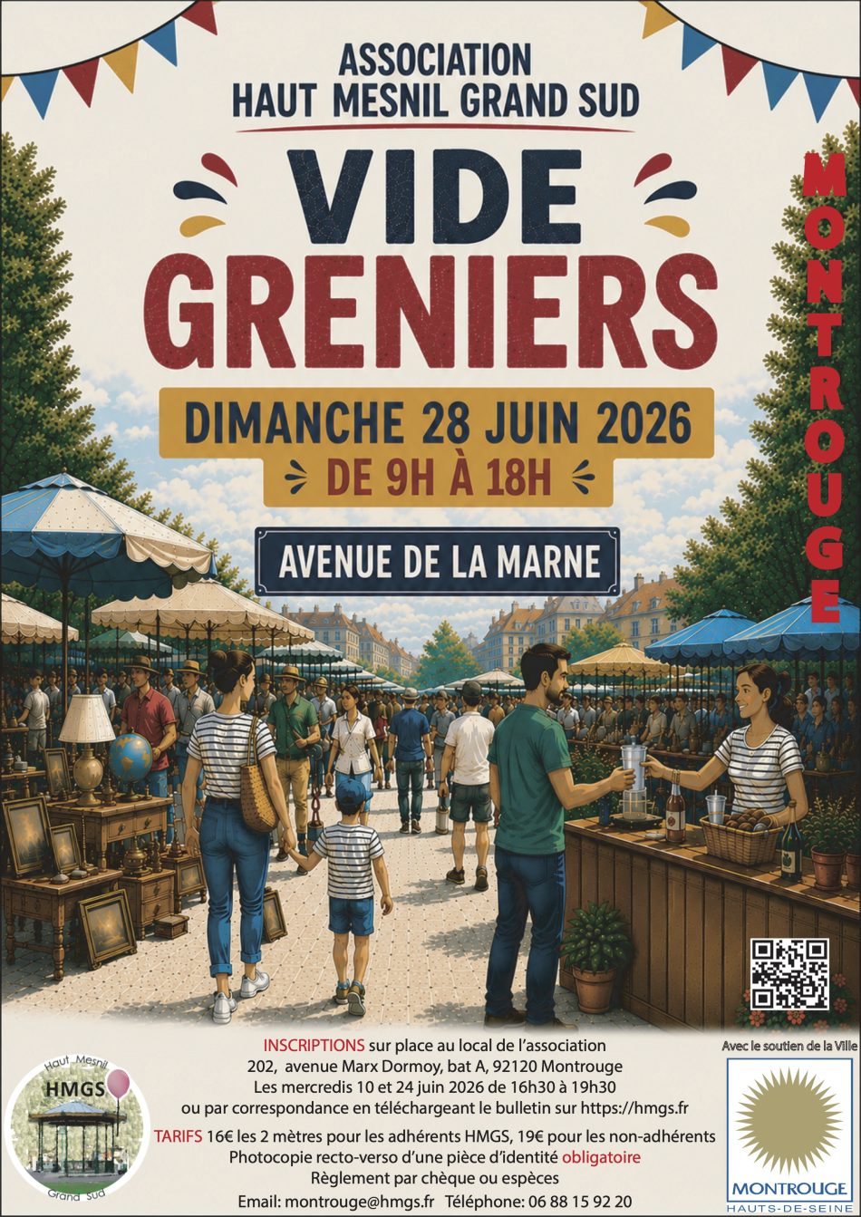 Affiche Vide-greniers Montrouge dimanche 28 juin 2026 (92120)