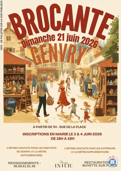 Affiche Brocante de Genvry dimanche 21 juin 2026 (60)