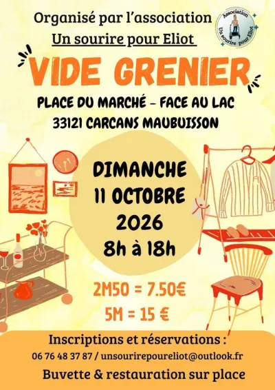 Affiche Vide-grenier d'Un sourire pour Eliot à Carcans