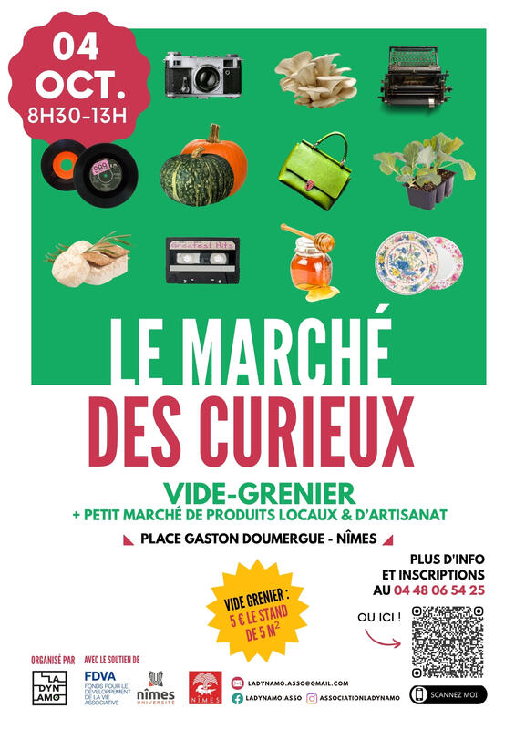 Affiche Vide-grenier Le Marché des Curieux à Nîmes
