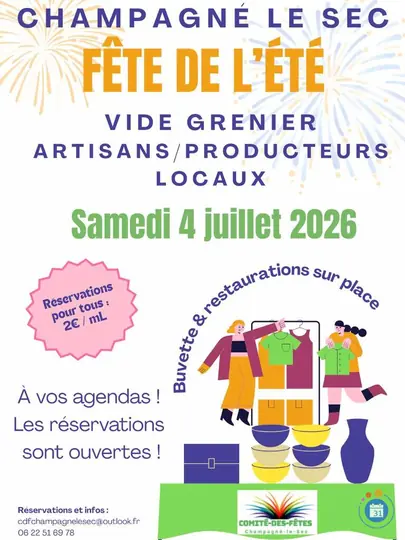 Affiche Vide-grenier Champagné-le-Sec samedi 4 juillet 2026 (86510)