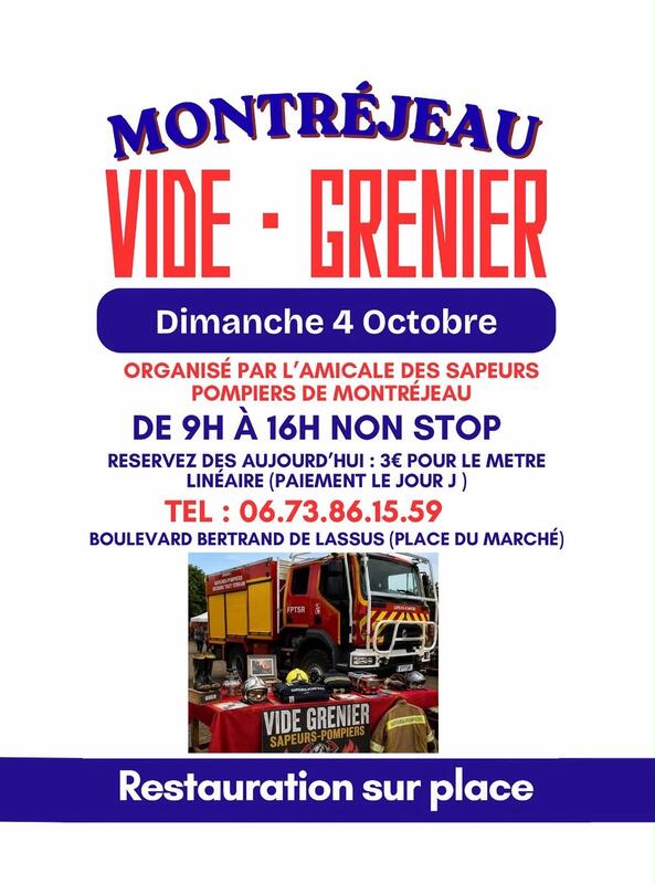 Affiche Vide-grenier des sapeurs-pompiers à Montréjeau