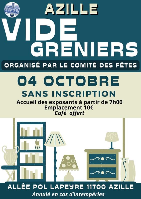 Affiche Vide-greniers du Comité des fêtes à Azille