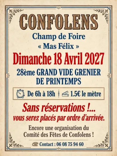 Affiche Vide-grenier de printemps du Champ de Foire à Confolens