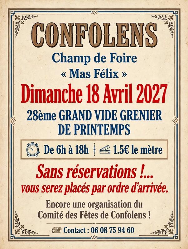 Affiche Vide-grenier de printemps du Champ de Foire à Confolens